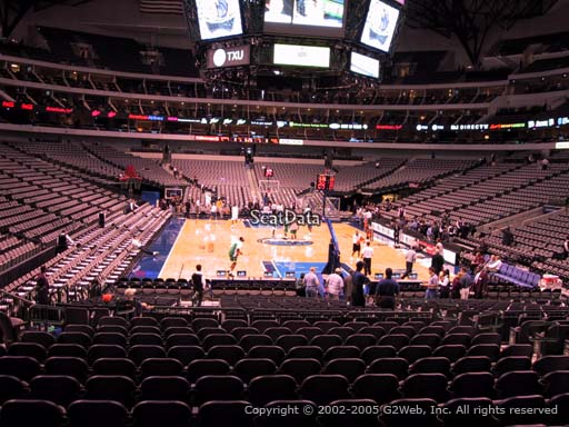 Seat view from section 101 at the American Airlines Center, home of the Dallas Mavericks